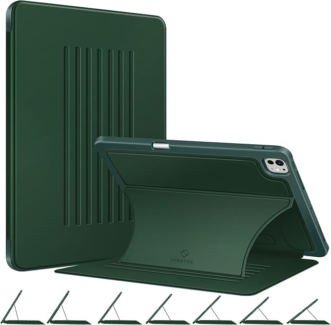Fintie Magnetic Stand Case for iPad Pro 13-inch (M5) 2025 / (M4) 2024 - Multiple Angles Shockproof Rugged Soft TPU Cover with Pencil Holder Auto Sleep/Wake Black