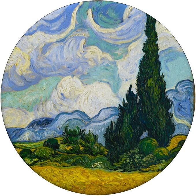 Van Gogh Cypresses Landscape Painting Artist Vincent Art PopSockets Adhesive PopGrip