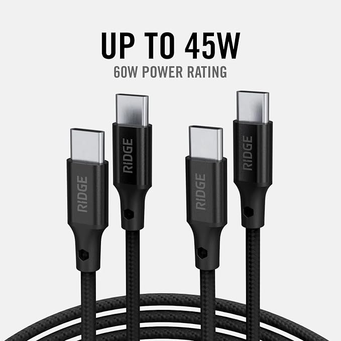 Ridge 45W Wall Charger Set Dual USB-C Ports Laptop-Grade Power with Complete Cable Kit Included - Basecamp Orange