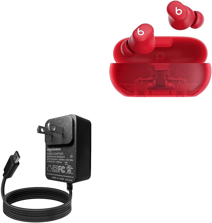 BoxWave Charger Compatible with Beats Solo Buds - Wall Charger Direct (15W) Rapid Charge Your Device with Built-in 3ft Cable