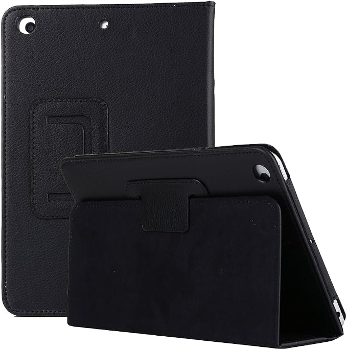 Generic Slim Folding Folio Stand Case for iPad Pro 12.9-inch 2017/2015 (Old Model 2nd &amp 1st Generation) Lightweight Magnetic Closure PU Leather Flip Shockproof Auto Wake/Sleep Smart Cover Black