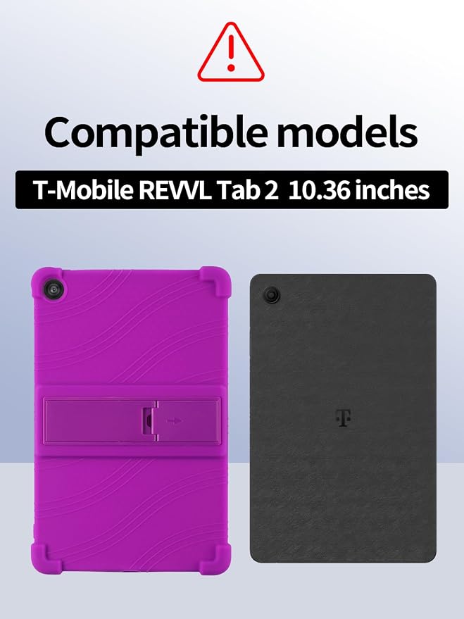 Case for T-Mobile REVVL Tab 2 10.1 Inch Tablet 2025 - Kid-Friendly Soft Silicone Cover with Adjustable Stand Compatible with T-Mobile REVVL Tab 2 5G 10.1 (Black)