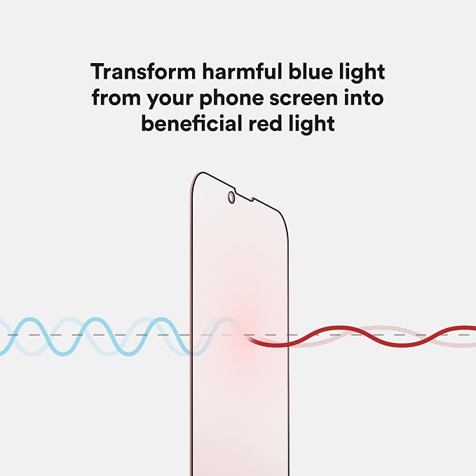BodyGuardz Red Light Converter Screen Protector – Passive Red Light Therapy for Face - Promotes Better Sleep Healthier Skin Reduced Eye Strain – 9H Tempered Glass Easy Install (Galaxy S26)