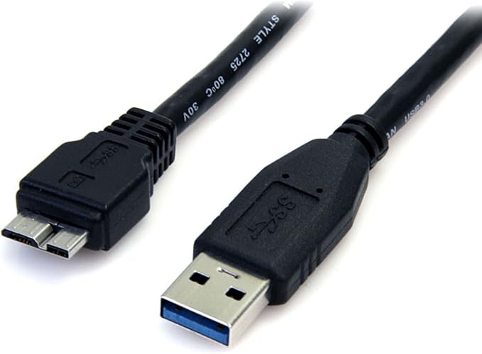 StarTech 3ft USB 5Gbps Cable USB-A to Micro-B M/M Black (USB3SAUB3BK) | SuperSpeed Shielded Molded connectors with strain relief SuperSpeed compliant