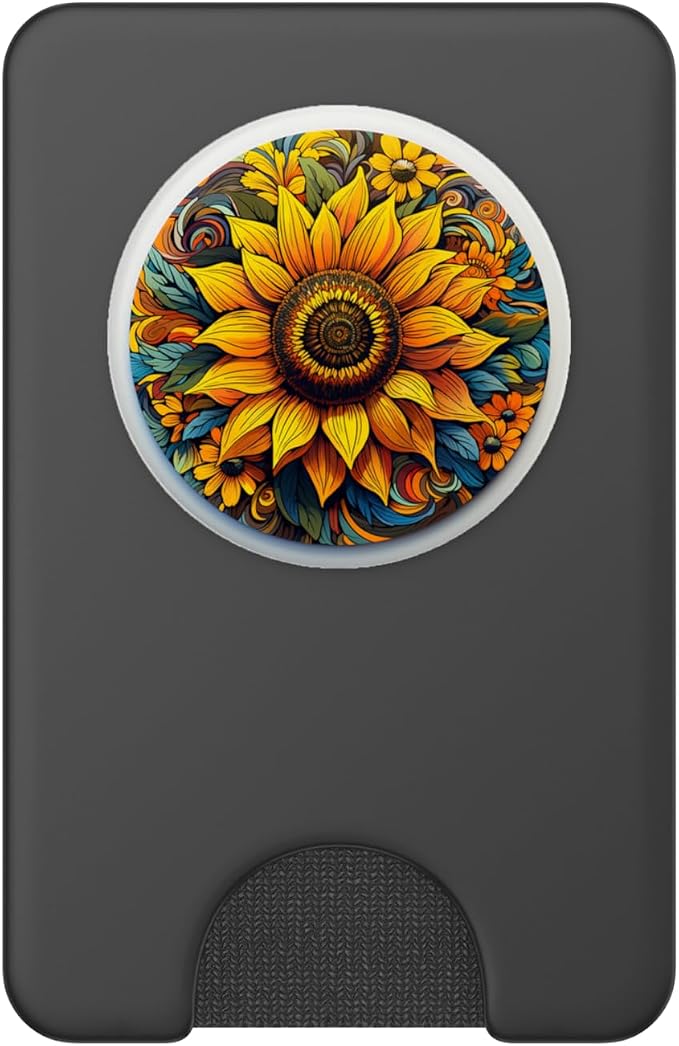 Mandala Geometric Watercolor Sunflower Pattern Floral Women PopSockets PopGrip for MagSafe