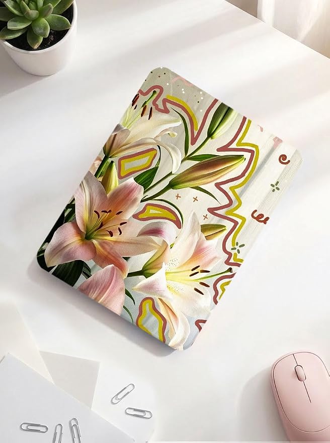 Case for iPad 9th/ 8th/ 7th Generation Case 10.2&amp10.5 Inch (2021/2020/2019 Release) Slim Lightweight Soft Trifold Back Cover with Pencil Holder &amp Auto Sleep/Wake Cover Cherries Cheetah Bows