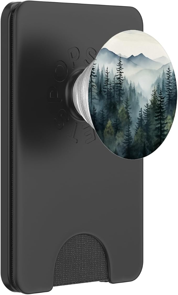 Foggy Forest Pine Tree Woods Green Nature Outdoor Explore PopSockets PopGrip for MagSafe