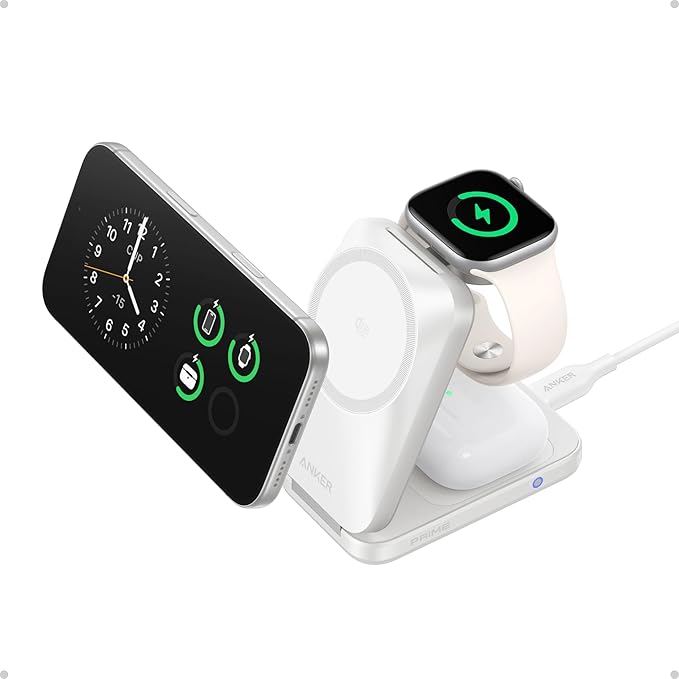 Anker MagSafe Compatible MagGo Charger Stand iPhone 17 Wireless Charger 2-in-1 Charging Station &amp Prime 3-in-1 Charging Station AirCool Wireless Charger