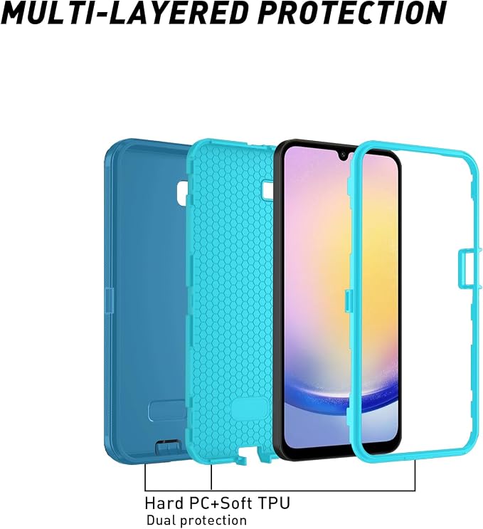 for Samsung Galaxy A17 5G caseA16 5G Heavy Duty casewith A Tempered Glass Screen Protector [Military Grade Protective ] [Shockproof] [Dropproof] [Dust-Proof]for Galaxy A17 / A16(Black)