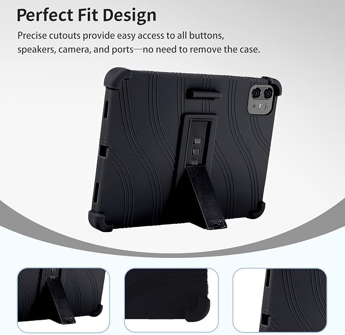 Case for TECLAST Artpad Pro 12.7-Inch Tablet – Shockproof Silicone Protective Cover with Kickstand Drop-Resistant Business Style (Black)