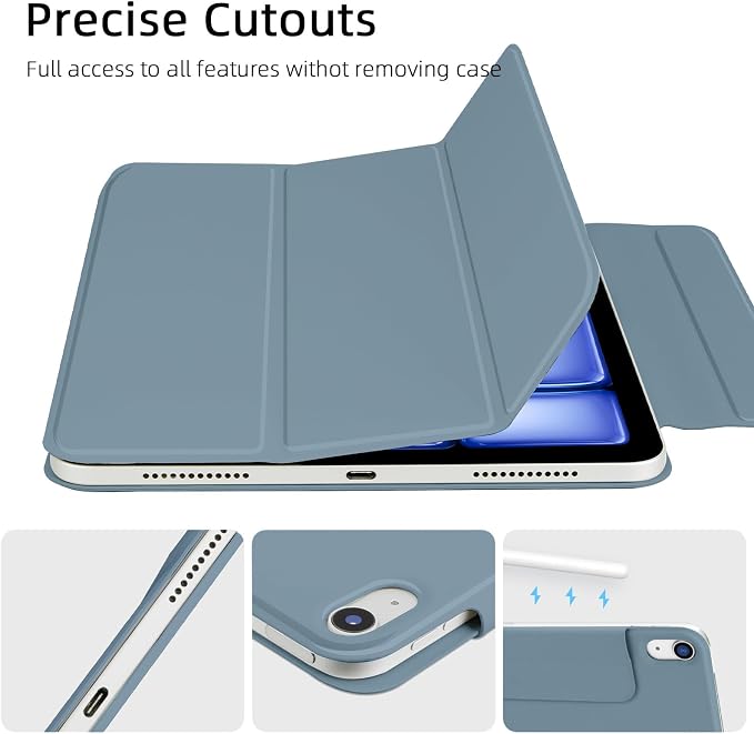 for iPad Air 13 inch M4/M3/M2 Case (2026/2025/2024Model A3268/A3269/A3271) Auto Sleep/Wake and Magnetic Closure Slim Trifold Stand Case PU Leather Cover Support Apple Pencil Pro Black
