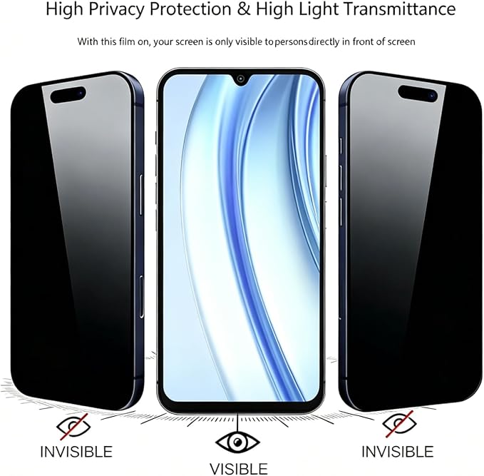 Tempered Glass for BLU G45/G65L Privacy Screen Protector | 2 PackPrivacy Tempered Glass 6.70 Anti-Spy for Office Commute Travel &amp Daily 9H HD Clear Scratch-Resistant