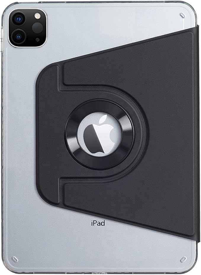 iPad Pro 11'' (M5 2025) (M4 2024) Case DMaos Magnetic Detachable Smart Cover 360 Rotation Foldable Stand - Black