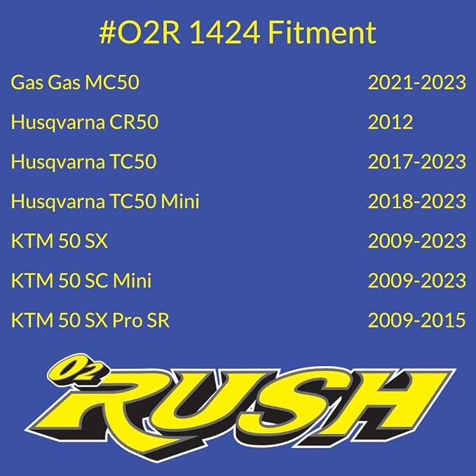 O2 RUSH High-Performance Foam Air Filter fits GAS GAS MC 50 & KTM 50 SX –