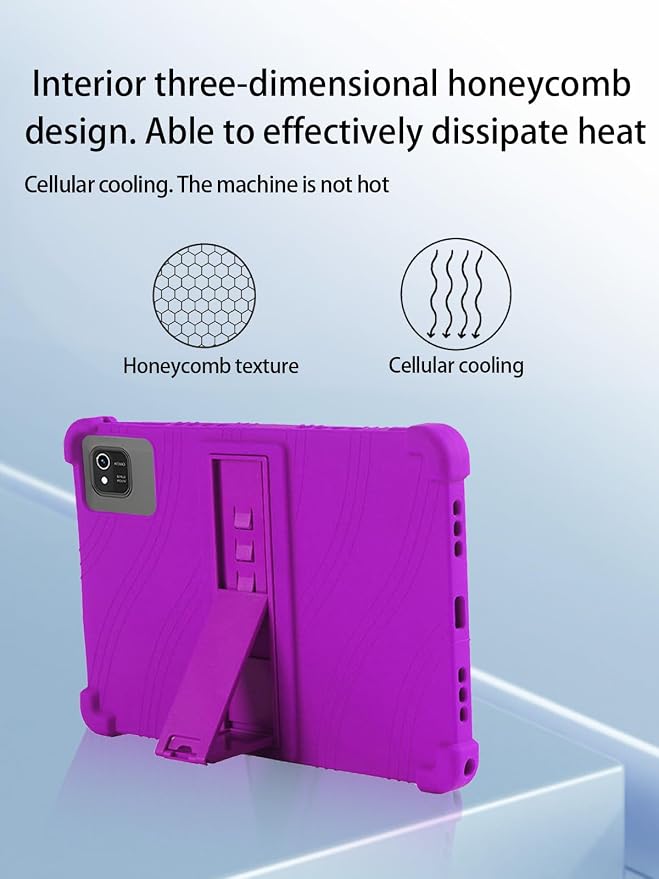 for kelankeke K10 Android 10-Inch TabletUYRUREL Skin-Friendly Soft Silicone Protective CaseFull Protection Against Drops and Scratcheswith Adjustable Viewing StandBlack.