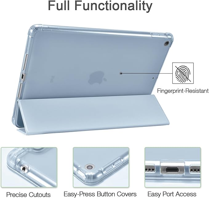 JOYLAND Blue Turtle for iPad Air 11 Inch M3(2025)/M2 (2024)Air 5th/4th Generation Case 2022/2020 10.9 Inch with Pencil Holder-Trifold Stand Protective Cover with Soft TPU BackBlack