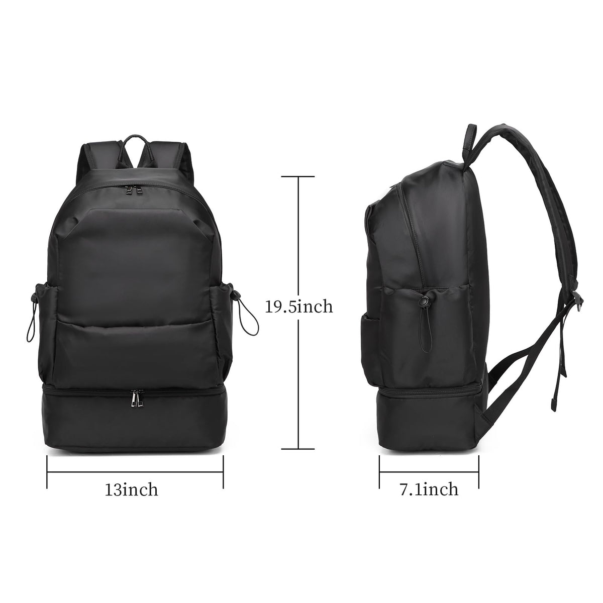 seyfocnia Gym Backpack for Men,Waterproof Travel Backpack With Shoe Compartment Lightweight Sports Gym Bag Casual Daypack-Black