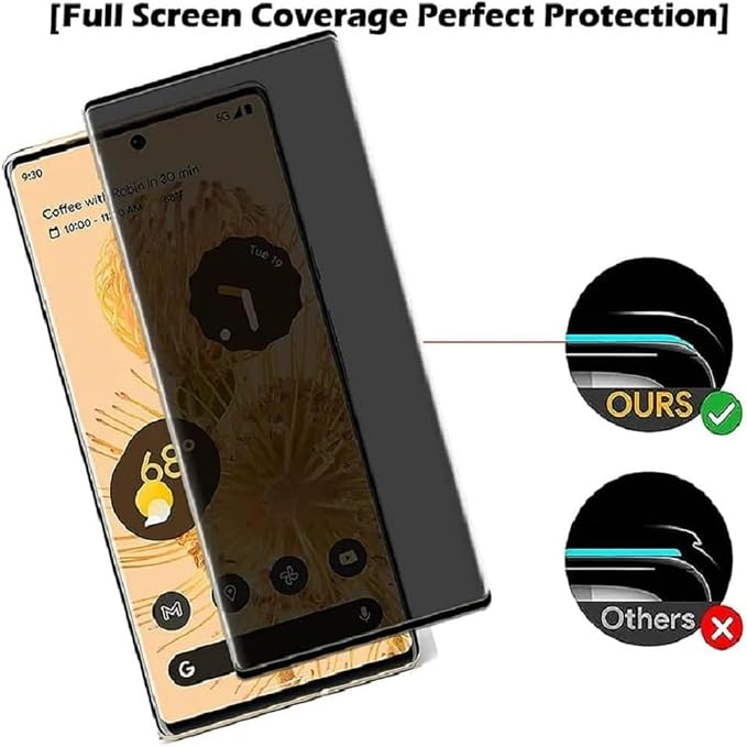 3 Pack Privacy Screen Protector for Google Pixel 4 9H Hardness [Anti-Scratch] Full Coverage Anti-Spy Tempered Glass Film for Google Pixel 4 [Don’t Support Fingerprint Unlock] | 9H Hardness Anti-Spy T
