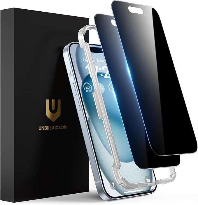 UNBREAKcable 2 Pack Privacy Screen Protector for iPhone 11 Pro Max/Xs Max Shatterproof Tempered Glass [True 28°Anti Spy] [9H Hardness] [Easy Installation] Protector for Apple 6.5