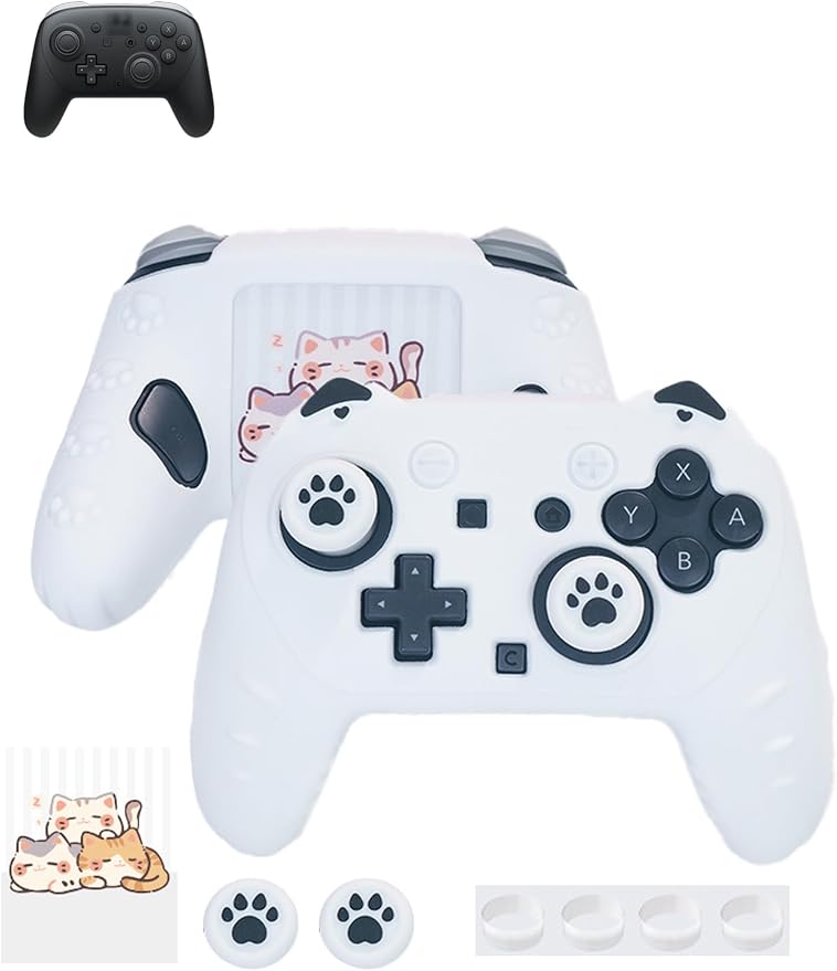 Case for Nintendo Switch 2 Pro ControllerUYRUREL Premium Sillence MaterialShock-Absorbing and Anti Drop Protection Soft Shellwith Stickers and Thumb GripsBlack.
