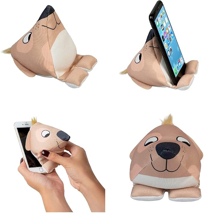 Plusheez Mobile Phone Holder | 2 in 1 Phone Stand with Micro Fibre Wipe | Screen Cleaner | Universal Phone Stand for Kids Children Adults | eReader/Kindle/Smartphone/Small Tablet Compatible (Bird)