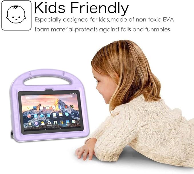 Kids Case for New Tab 7-inch 2024 Lightweight Shockproof Kid-Proof Cover with Stand Cover - Black