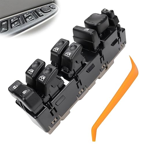 Flecto Master Power Window Switch Driver Side 15883323 with Door Lock Compatible with 2003-2007 Chevy Silverado, GMC Sierra Yukon Cadillac Escalade, Replace DWS-220 901-075