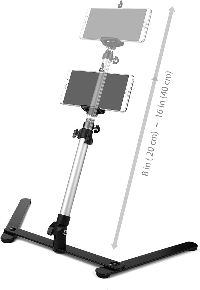 Photo Copy Pico Projector StandChromlives Overhead Tripod Video Stand for PhoneAdjustable Tabletop Overhead Phone MountGooseneck Mini Tripod Stand for Teaching Streaming Baking Crafting