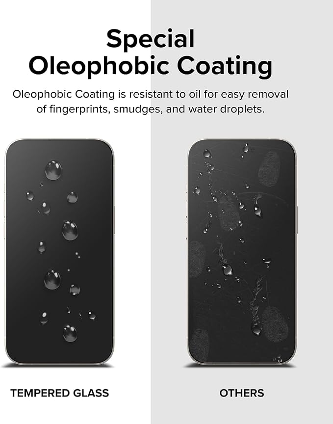 Ringke Full Cover Glass [Super Easy to Install] Compatible with iPhone 15 Screen Protector Case Friendly Shatterproof Premium 9H Hardness Tempered Glass with Installation Tool
