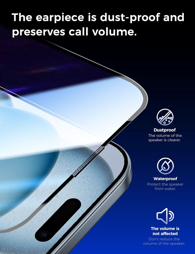 MAGIC JOHN Easy Installation for iPhone 15 Screen Protector Tempered Glass | 2 Pack 6.1 inch 9H Tempered Glass Auto Dust-Elimination Bubble Free HD Clear