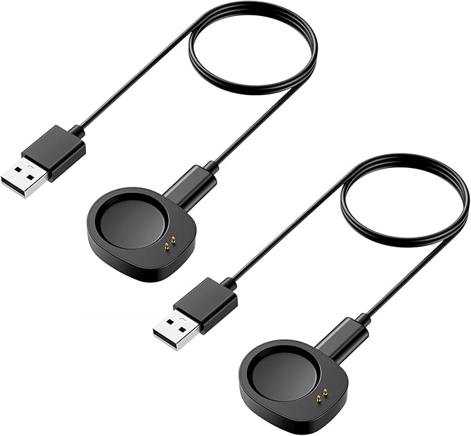 TiMOVO Dock Charger Compatible with Amazfit T-Rex 3/Balance 2, 3.3ft/1m Magnetic Replacement Charging Stand, Smartwatch Accessories, 2 Pack