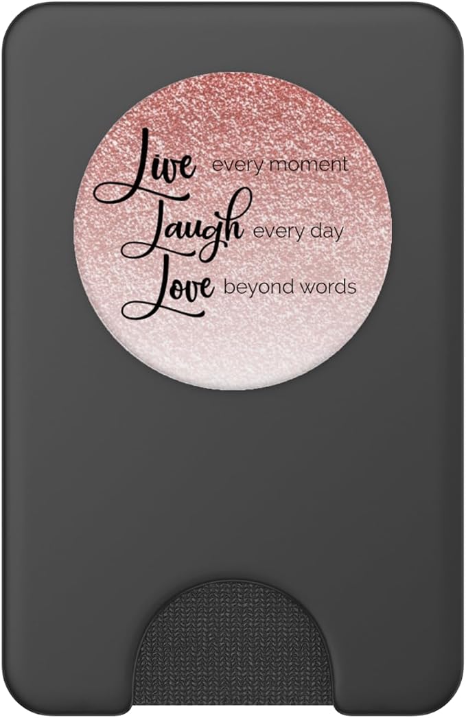 Rose-Gold Live Laugh Love PopSockets Adhesive PopGrip