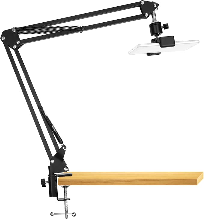 Photo Copy Pico Projector StandChromlives Overhead Tripod Video Stand for PhoneAdjustable Tabletop Overhead Phone MountGooseneck Mini Tripod Stand for Teaching Streaming Baking Crafting