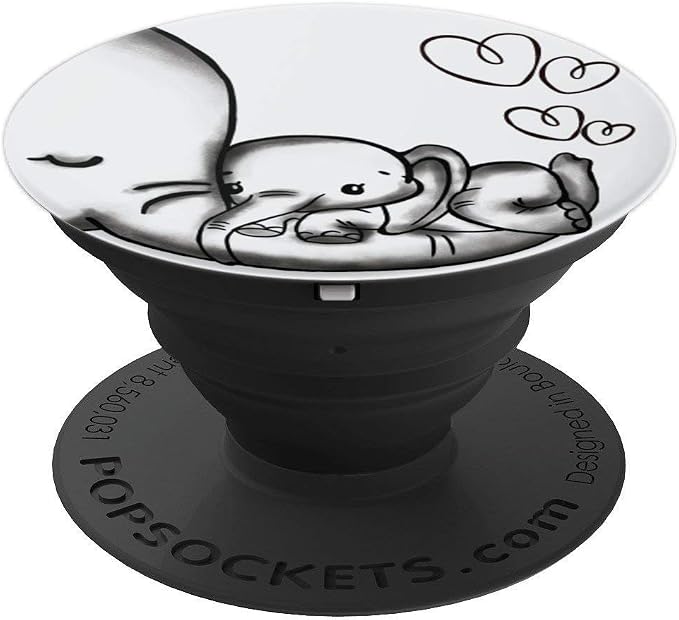 Cute Elephant Mom &amp Baby Elephant Love Beautiful Phone Grip PopSockets Grip and Stand for Phones and Tablets PopSockets Adhesive PopGrip