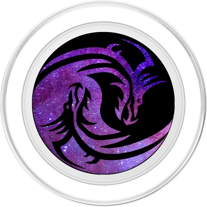 Two Dragons Galaxy Background PopSockets PopGrip: Swappable Grip for Phones &amp Tablets PopSockets Standard PopGrip
