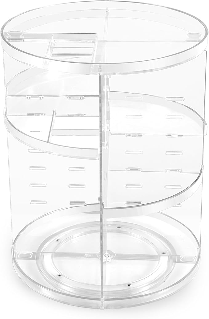 COYAHO 360 Rotating Makeup Organizer, Spinning Countertop, Cosmetic Holder Shelf, Make Up Organizers and Storage for Bedroom, Transparent