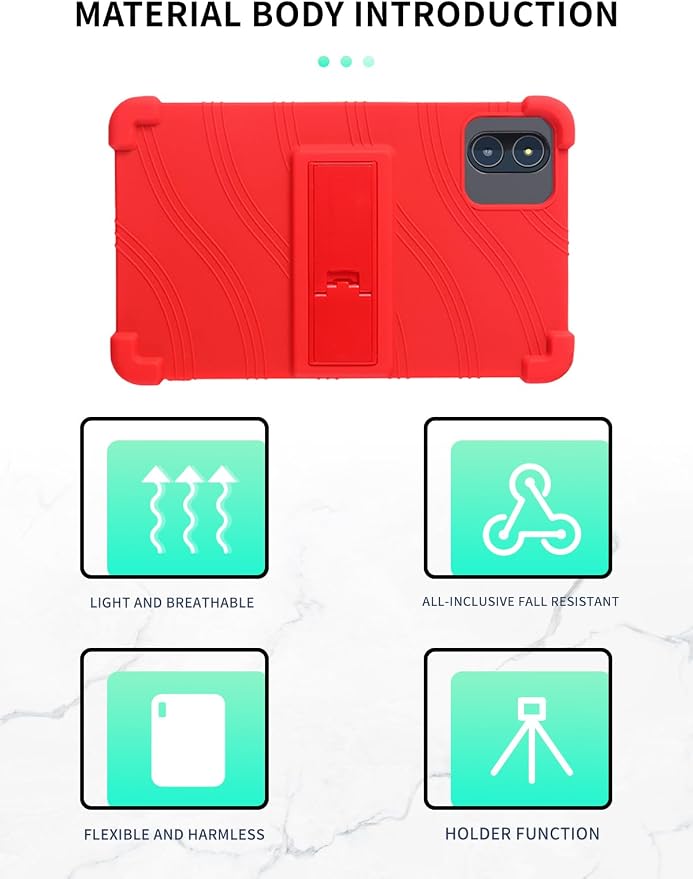 Case for Zuleisy E8A Android 15 Tablet 8.7 inch，WUNIAK Shock Proof Lightweight Stand Rubber Shell Protective CoverKids Friendly Soft Silicone Adjustable Stand CoverBlack