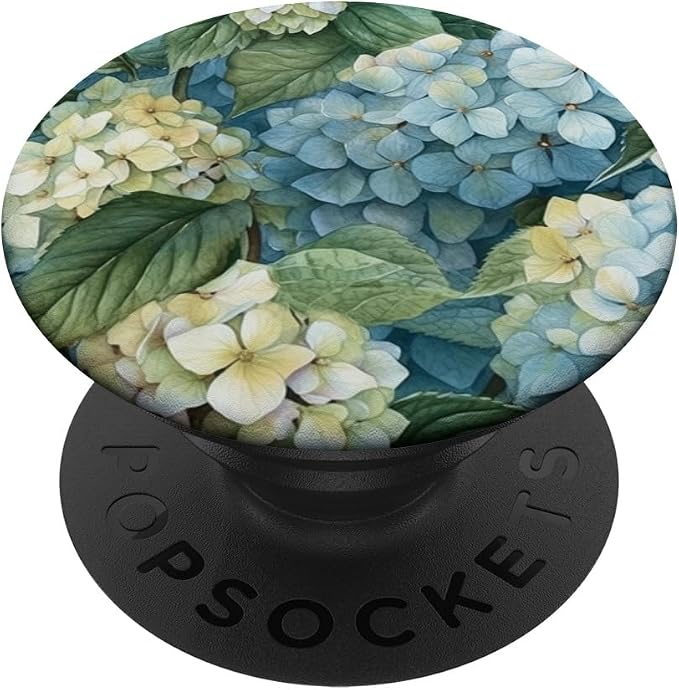 Hydrangea Watercolor Wildflower Pattern Graphic PopSockets PopGrip for MagSafe