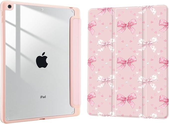 Joyland Brown Leopard Floral for iPad 6th/5th Generation 9.7 Inch 2018/2017Air 2/Air 1 CaseBuilt-in Pencil Holder with Shockproof Cover Transparent Back Shell Auto Wake/SleepBlack