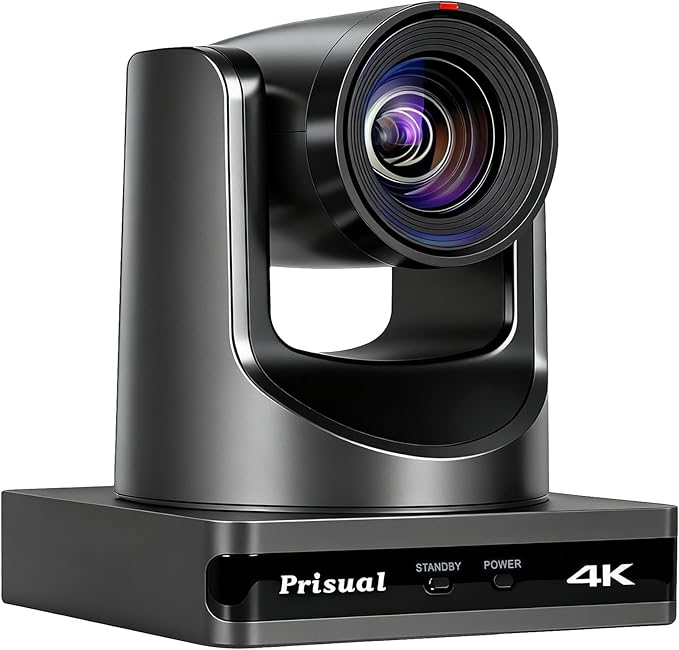 Prisual 4K HDMI PTZ Camera, NDI Certified, Advanced PTZ Auto Tracking, 1/1.8” UHD 20X Optical Zoom, LAN/USB3.0 PTZ Camera 4K for Church, Worship, Education, Conference, Events, PoE, PT20X-4K-N