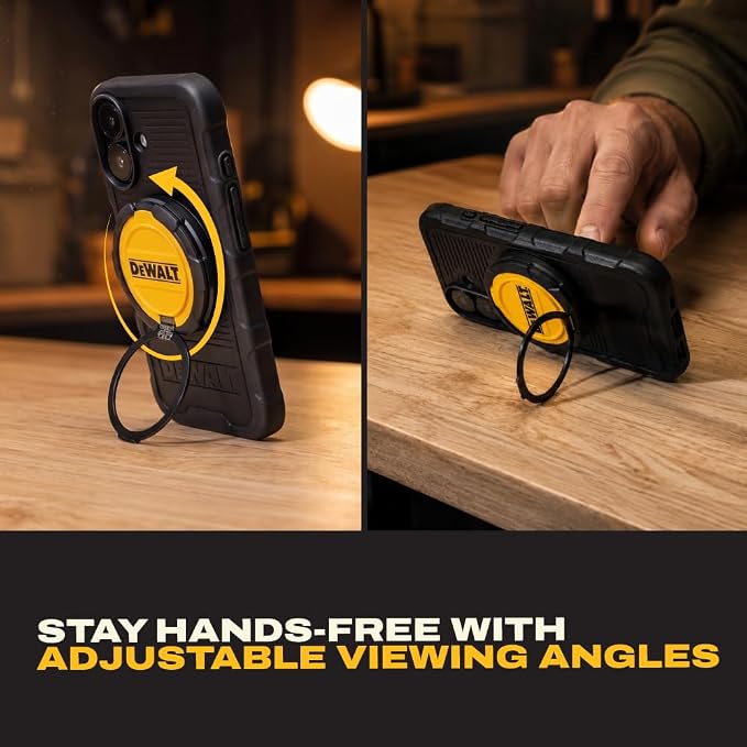 DEWALT Heavy Duty Wireless Charger 15W Max Cell Phone Charger | Wireless Charging Pad for MagSafe Compatible iPhone 17/16/15/14/13/12 Plus Pro Max Includes Wall Mounting Plate