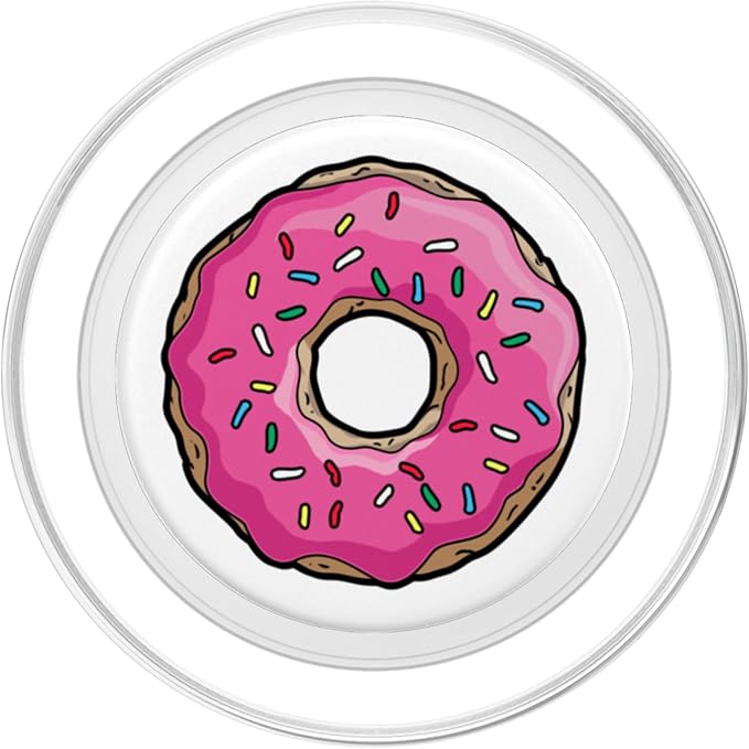 Pink Donut Sprinkles Funny Food Doughnut Lovers PopSockets Adhesive PopGrip