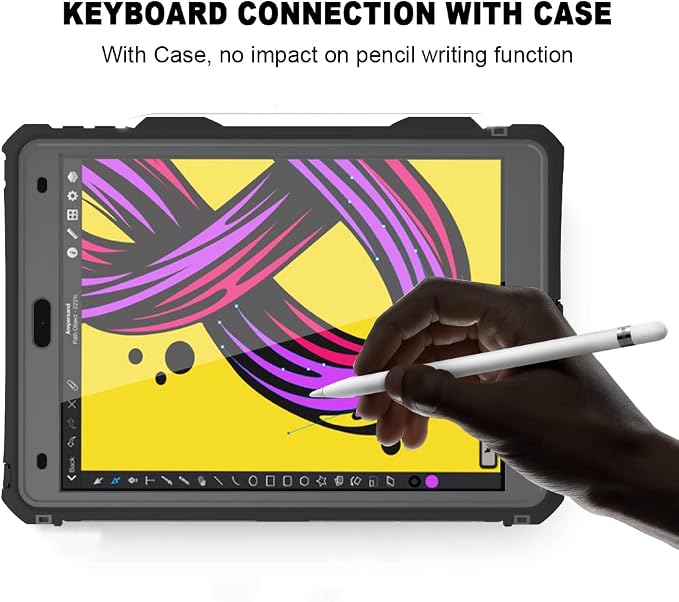 10.2 Waterproof Case Compatible with iPad 9th 8th 7th Generation 2021/2020/2019 Built-in Screen Protector with Strap Stand Pencil Holder Full Body Heavy Duty Protective Shockproof