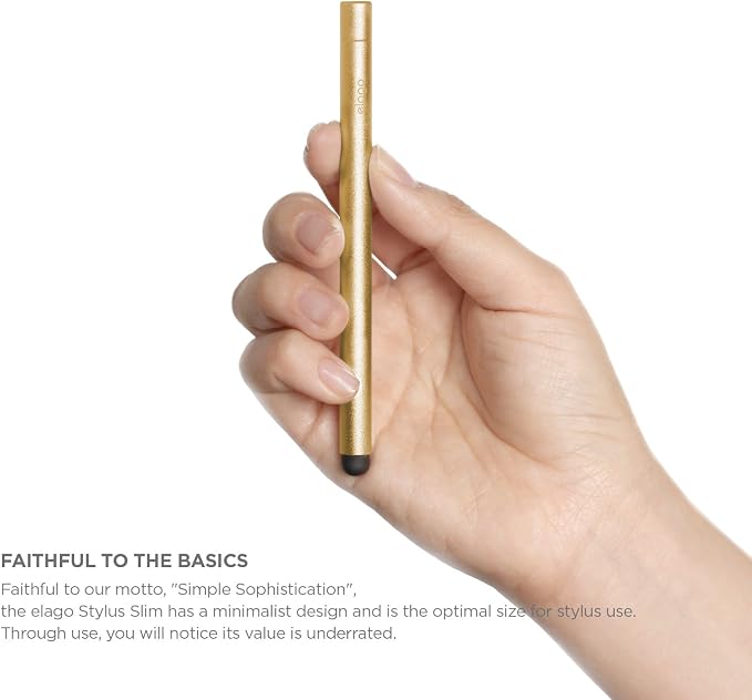 elago Premium Aluminum Slim Stylus Pens for All Touch Screen Tablets | Soft Touch Pen-Point Precise Touch and Control Extra Rubber Tip Included Ergonomic Grip Comfortable Grip (Black)