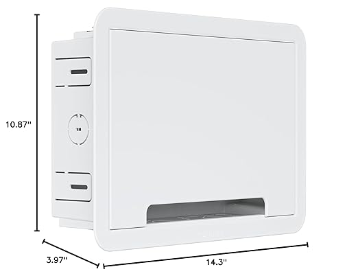 ECHOGEAR 9" in-Wall TV Media Box - Recessed TV Outlet & Network Enclosure - Works with Roku, Apple TV, Fire TV Stick, & Samsung One Connect Mini - WiFi Friendly Cable Management Kit