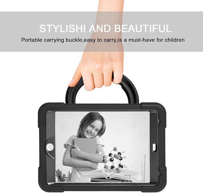 AKABEILA Compatible with Amazon Fire HD 8 2020/2022 Tablet Case，Rugged Kids Case with Stand Lightweight Shockproof Kids Friendly Tablet Cover Black