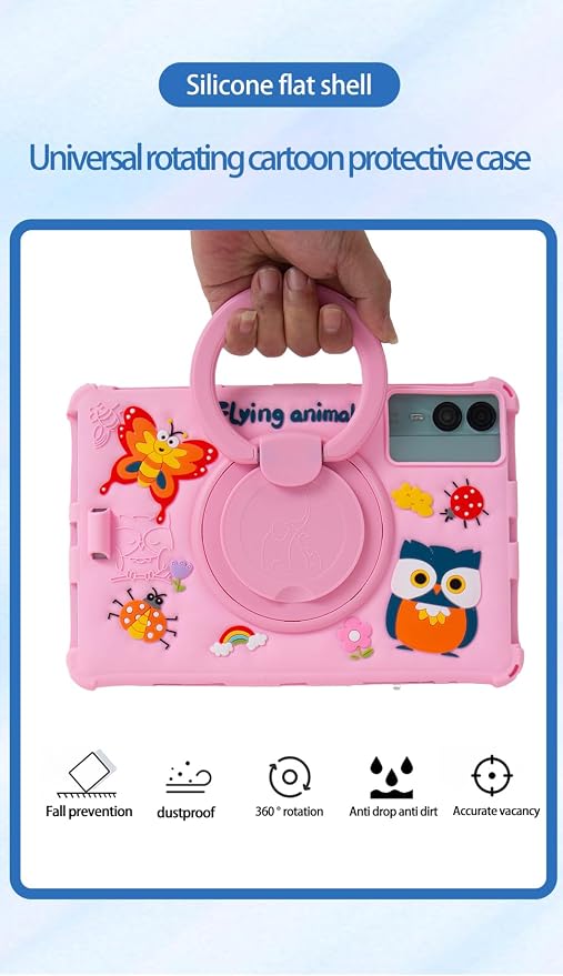 11-inch Android Tablet Case - Universal Cute Cartoon Case for ApoloSign/DOOGEE/Blackview/PRITOM/ECOPAD/AOCWEI/TECLAST 11-inch Tablets (Navy Blue Space)