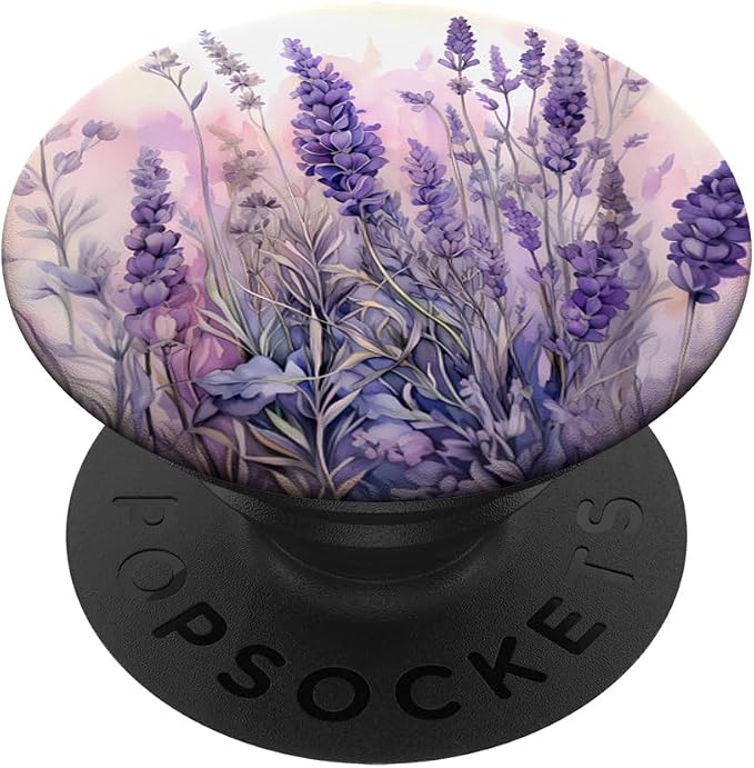 A Lavender Bouquet in Purple Watercolors A Flowery Lavender PopSockets Adhesive PopGrip