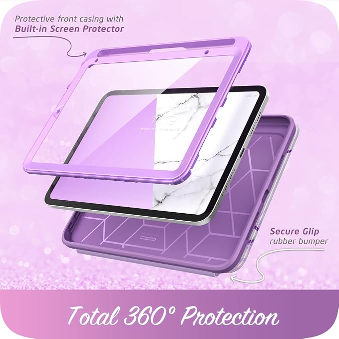 i-Blason for iPad mini 7 Case iPad mini 6 Case 8.3 inch Marble | Built-in Screen Protector Auto Sleep/Wake Pencil Holder Trifold Stand Full-Body Protection