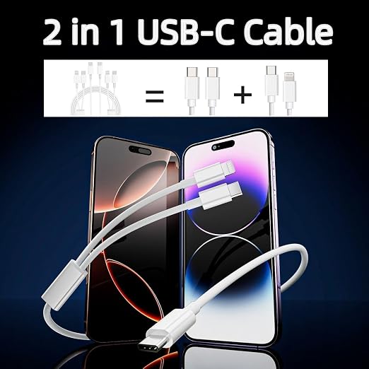 USB A to USB C Cable2 Pack [3FT+6FT] Carplay Cord for iPhone17/16/15 | USB A to USB C Cable2 Pack [3FT+6FT] Carplay Fast Charging Cord for iPhone17/16/15/iPad Pro/MacBook/Samsung GalaxyS26/25